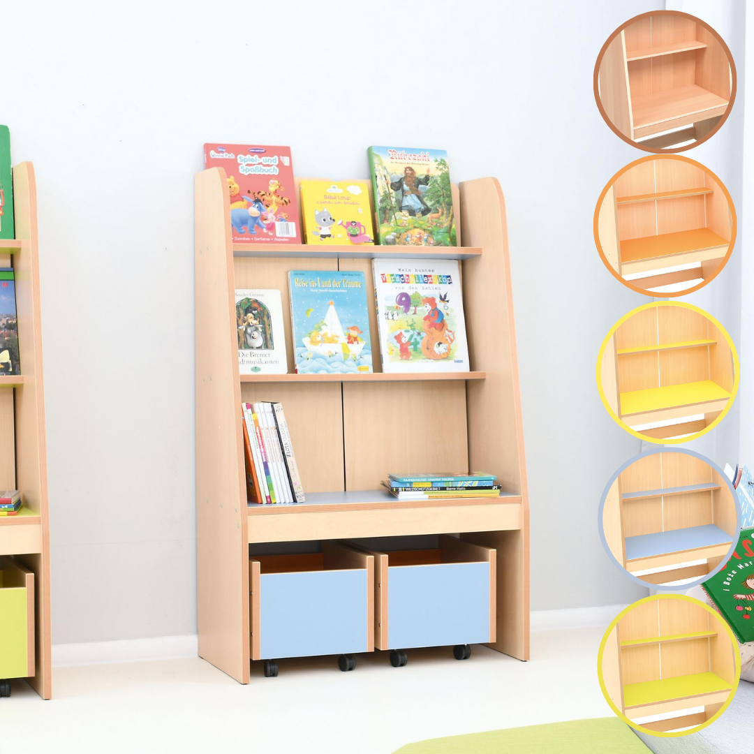 Bücherregal für Leseecke in Kindergarten - Produkt wird im Kindergarten oder Schule genutzt.
