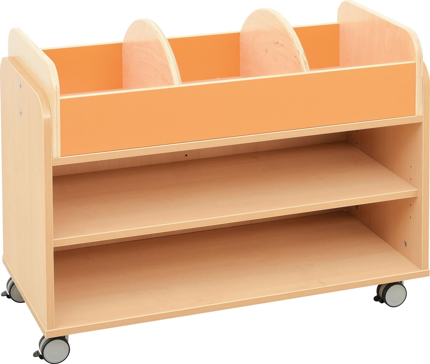 Flexi Mobiles Bücherregal für ordentliche Leseecke. - Produkt wird im Kindergarten oder Schule genutzt.