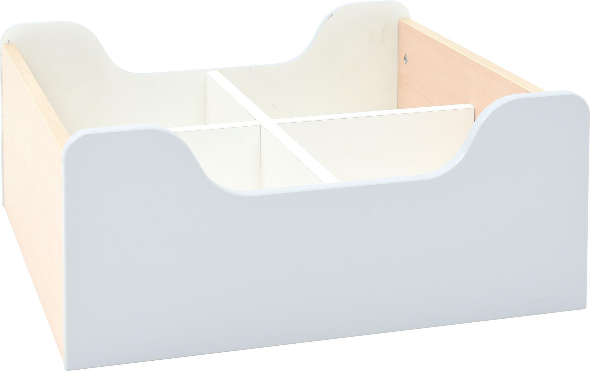 Quadro Bücherkiste mit Fächern für Leseecke. - Produkt wird im Kindergarten oder Schule genutzt.