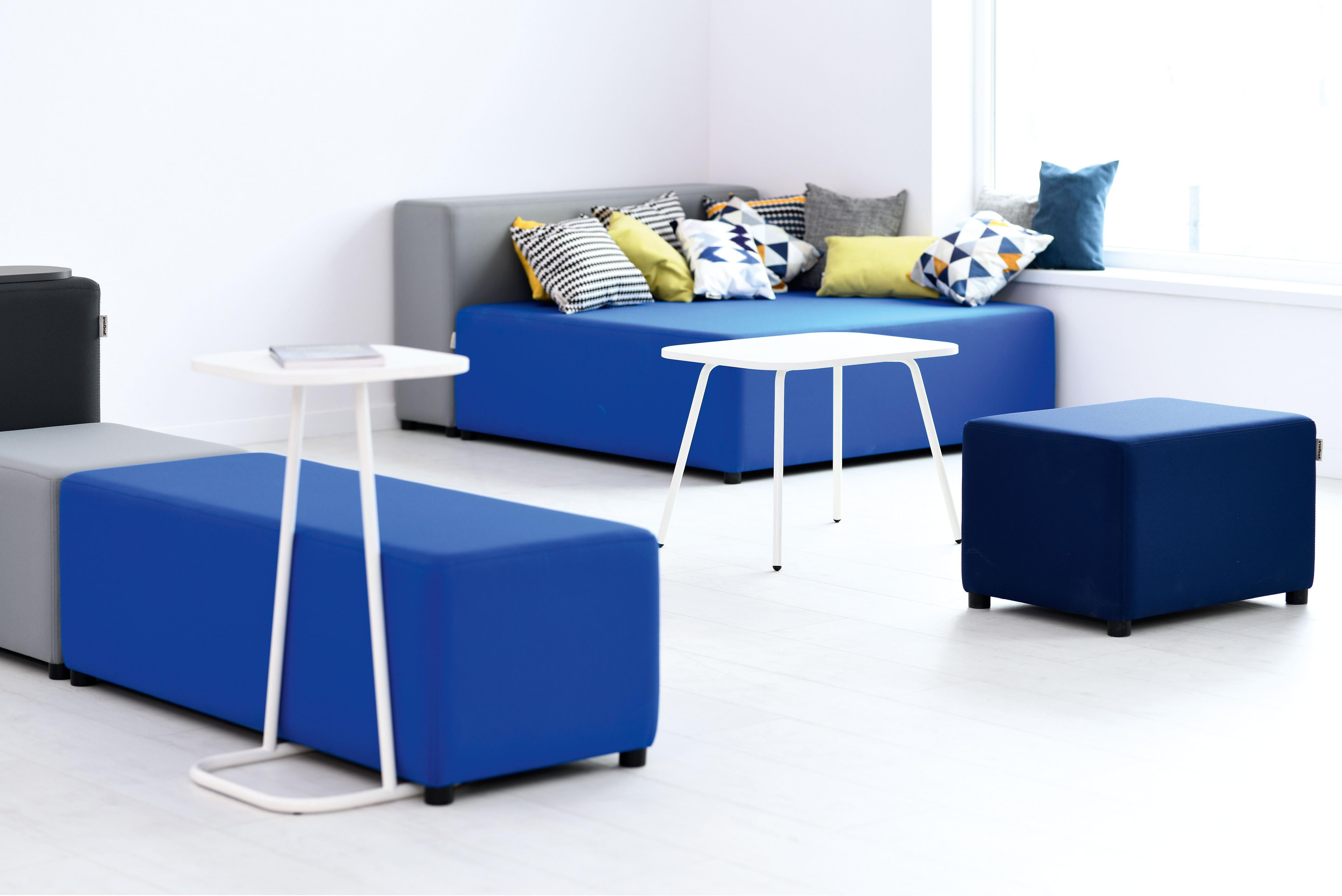 Modul Blocks maxi – Beistelltisch mit Ringfuß, weiß, H 74 cm