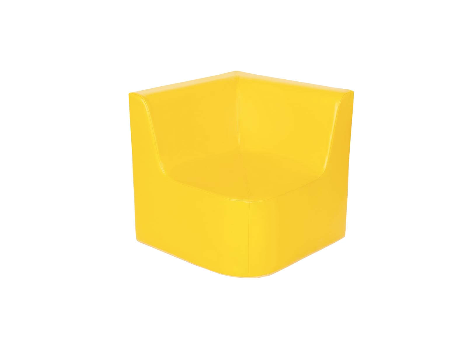 Zonnige hoekbank met rugleuning, geel