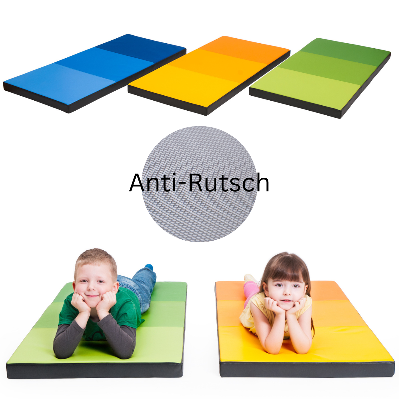Triple-Matratze / Spielmatte, versch. Farben & Antirutsch 120cm x 60cm x  6cm - für Schule & Kita – smarter kiddies