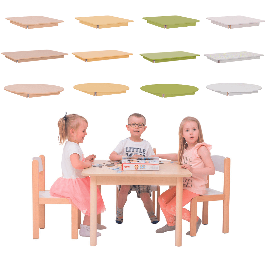 Tisch - versch. Farben, Formen und Höhen