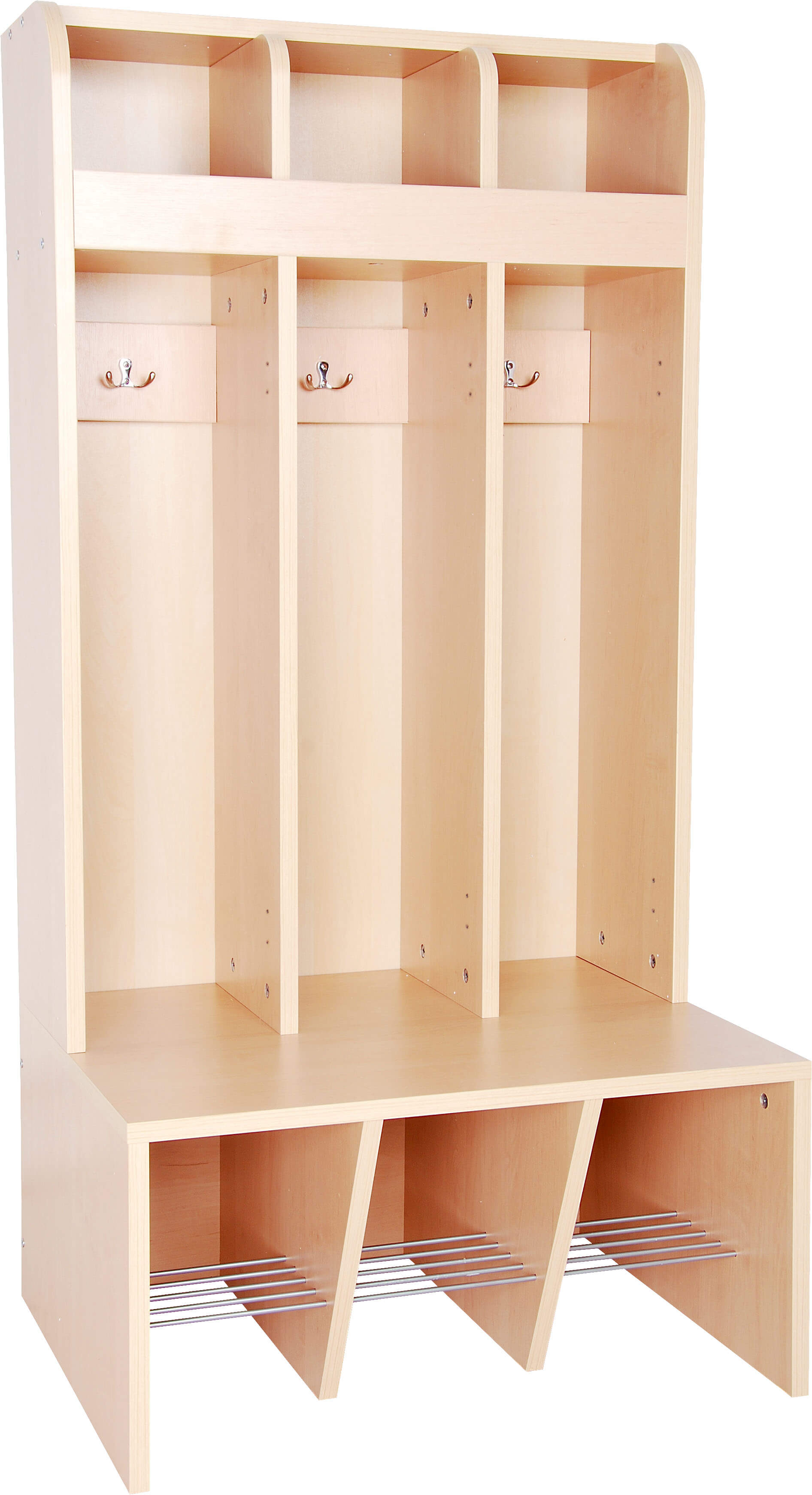 3er-Garderobe Mariposa mit Bank - Sitzhöhe 26cm - Fachbreite 19cm