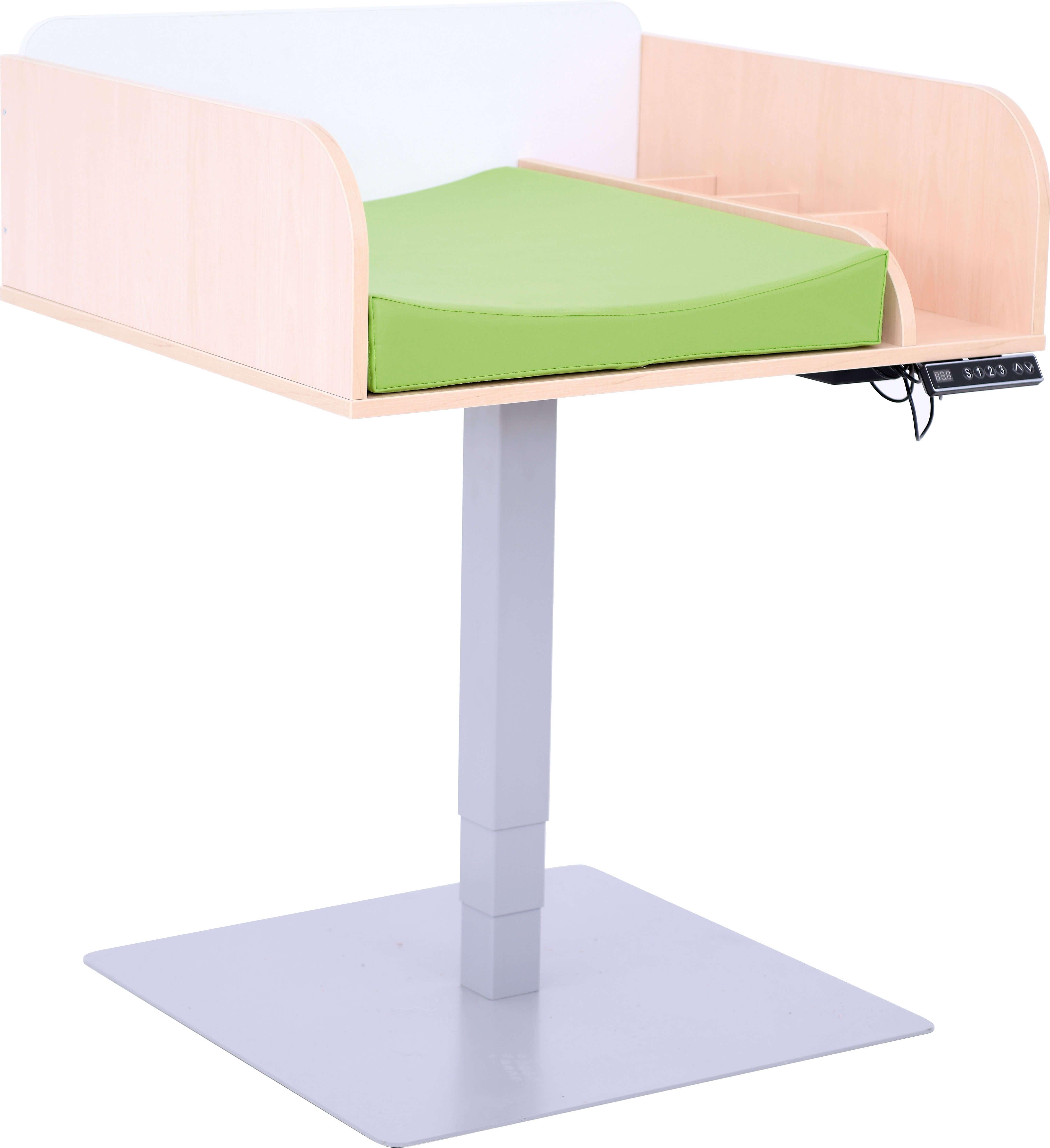 Elektrisch höhenverstellbarer Wickeltisch inkl. Auflage versch. Farben