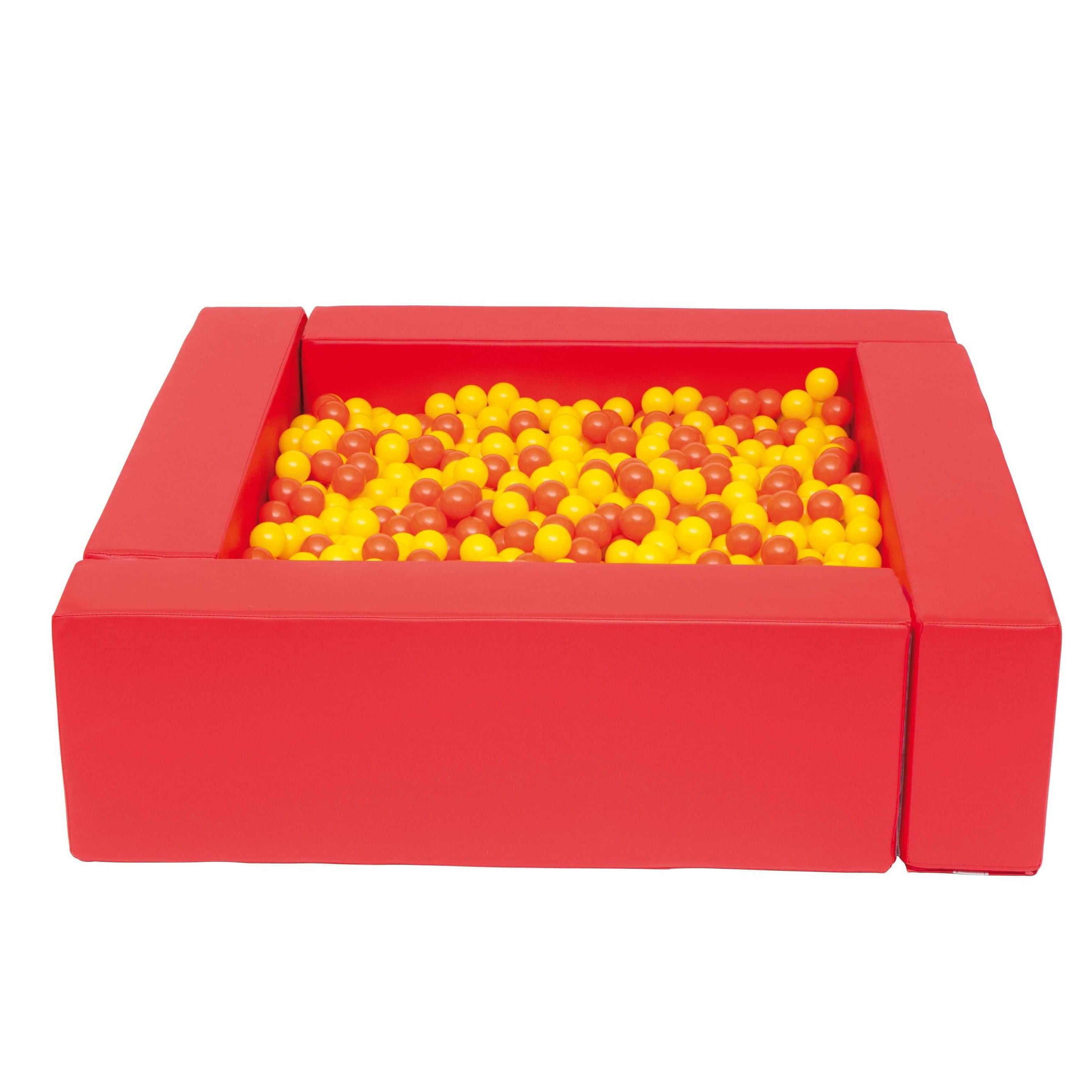 Piscine à balles - Square Pool - rouge/jaune 140x140x41, balles en option
