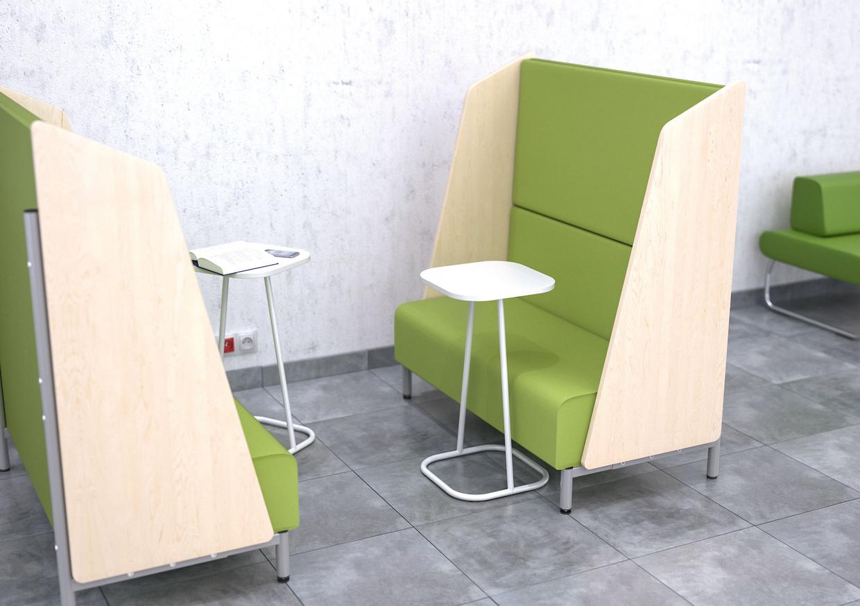 Modul Blocks maxi – Beistelltisch mit Ringfuß, weiß, H 74 cm.