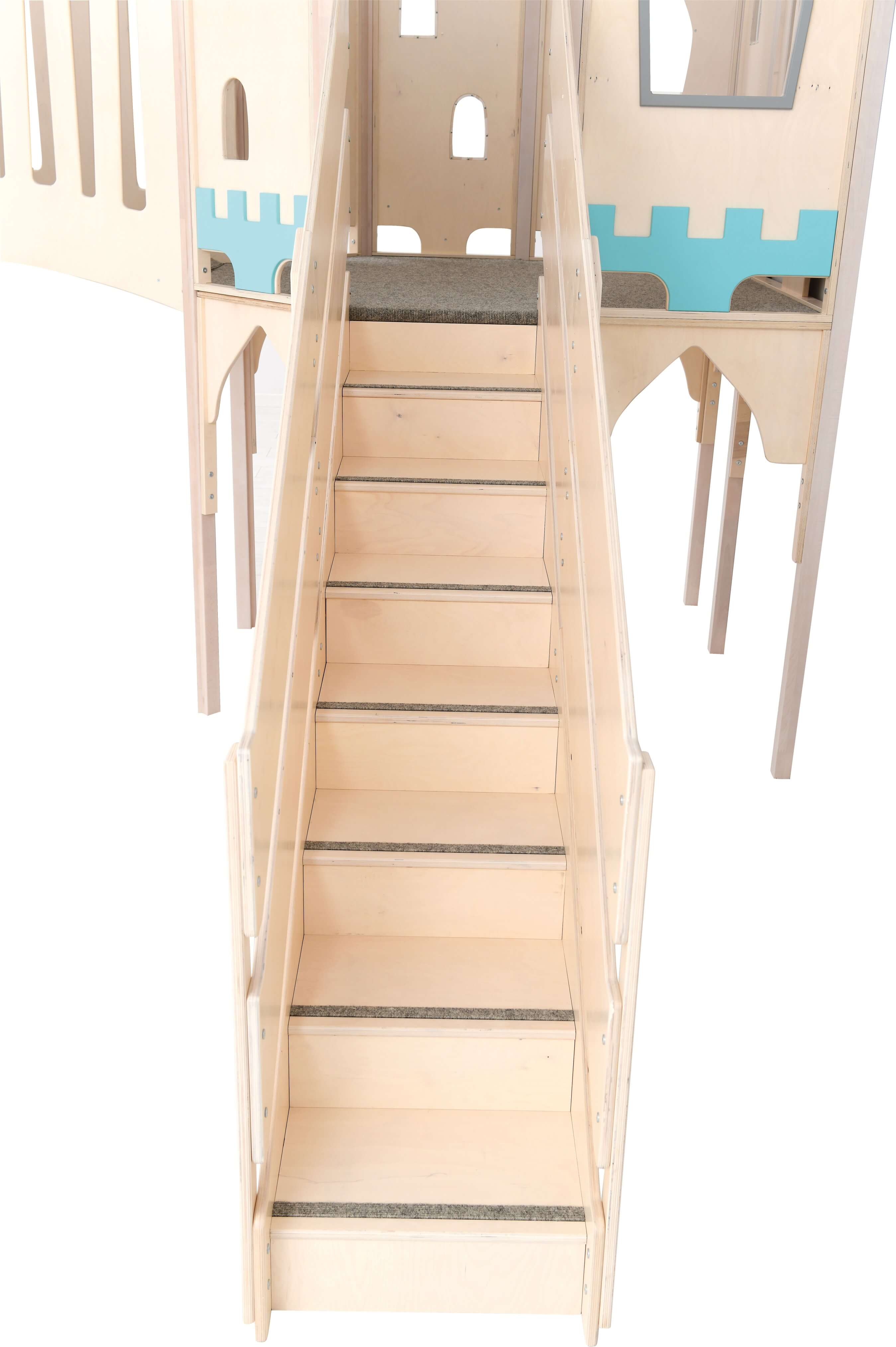 Detailansicht Kindergarten Spielburg Märchenschloss Treppe 2