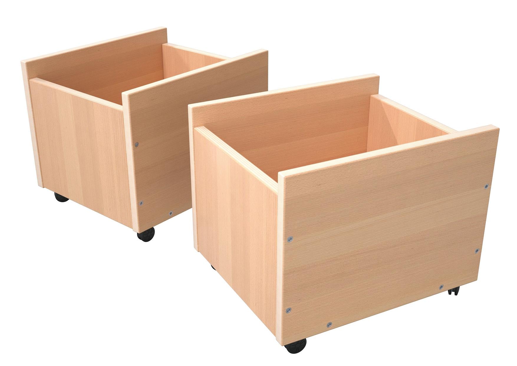 Flexi Rollbehälter im praktischen Einsatz. - Produkt wird im Kindergarten oder Schule genutzt.