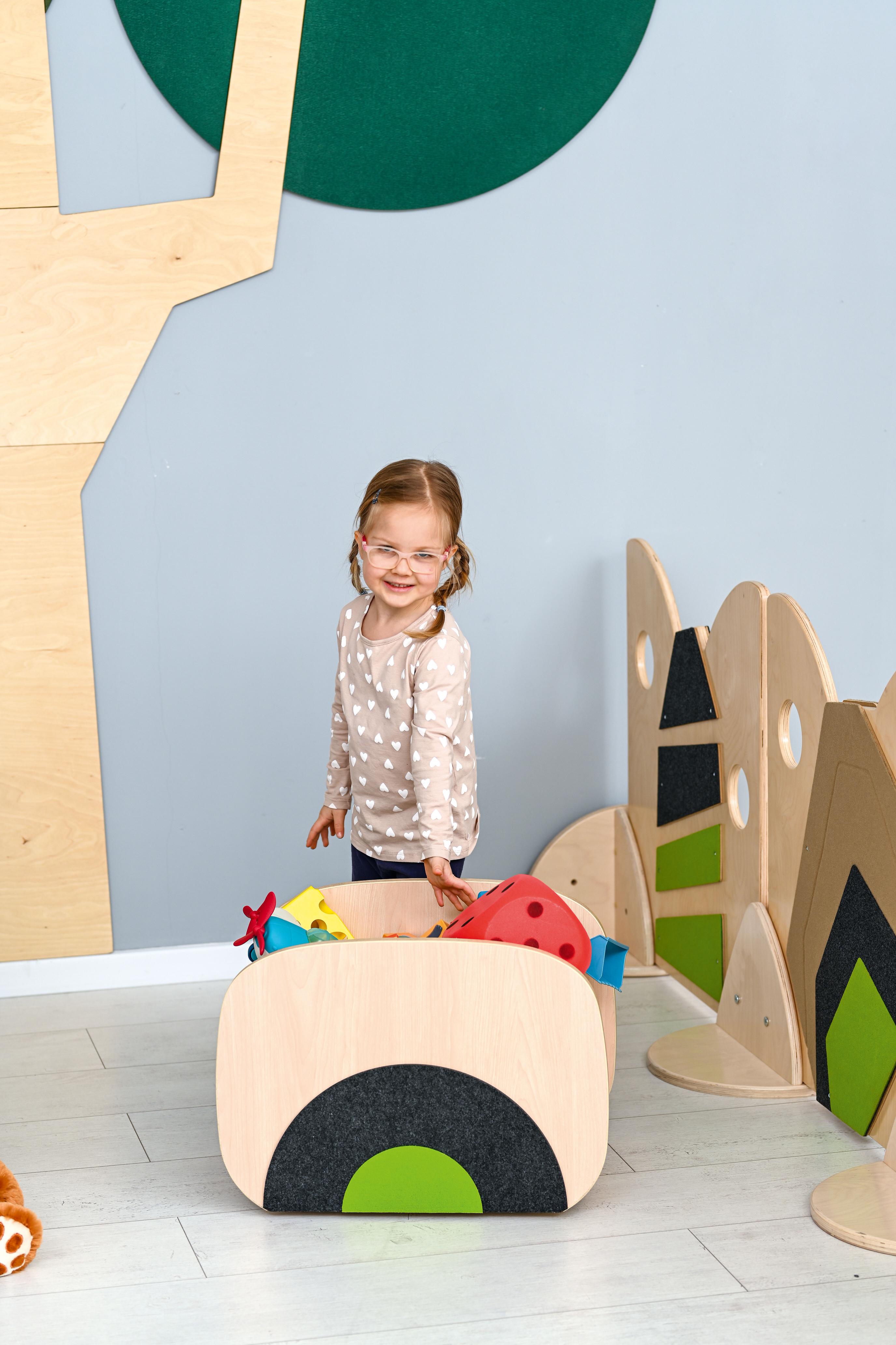 Flora Rollcontainer für Bücher – Praktisch, Mobil & Stilvoll - Produkt wird im Kindergarten oder Schule genutzt.