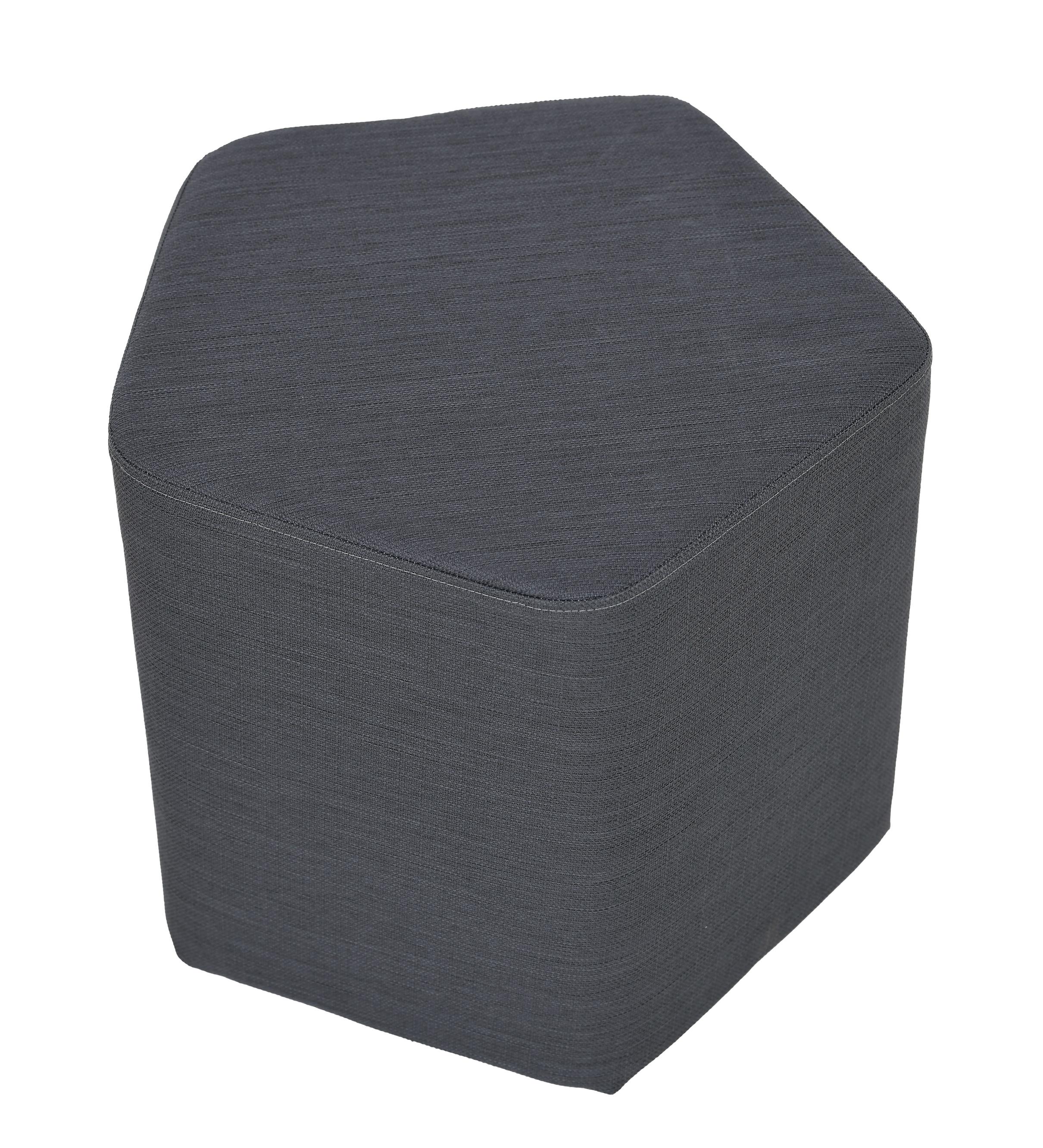 Inflamea Hocker pentagonal H42cm, Sitzhocker pentagonal H42cm mit schwarzem Stoffbezug