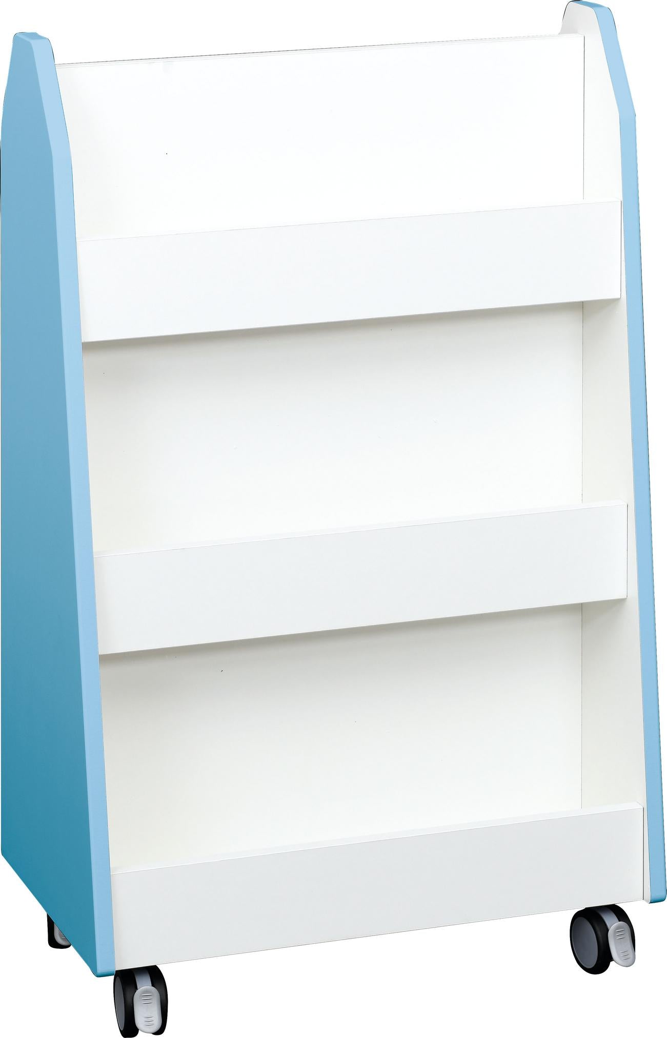 Mobiles, beidseitiges Bücherregal für Kindergarten oder Schule. - Produkt wird im Kindergarten oder Schule genutzt.