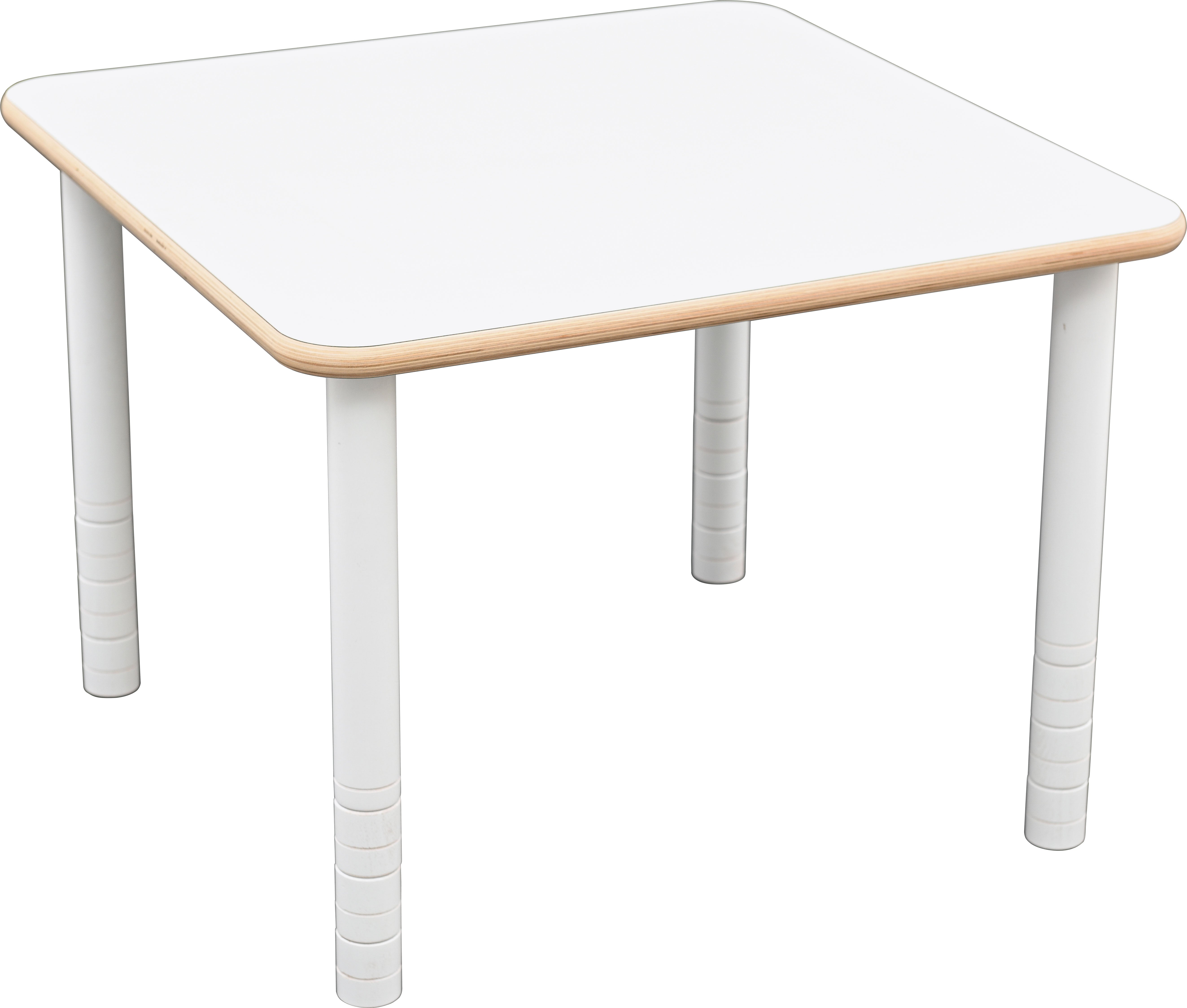 Quadratischer Tisch für Kindergarten Krippe und Grundschule in weiß
