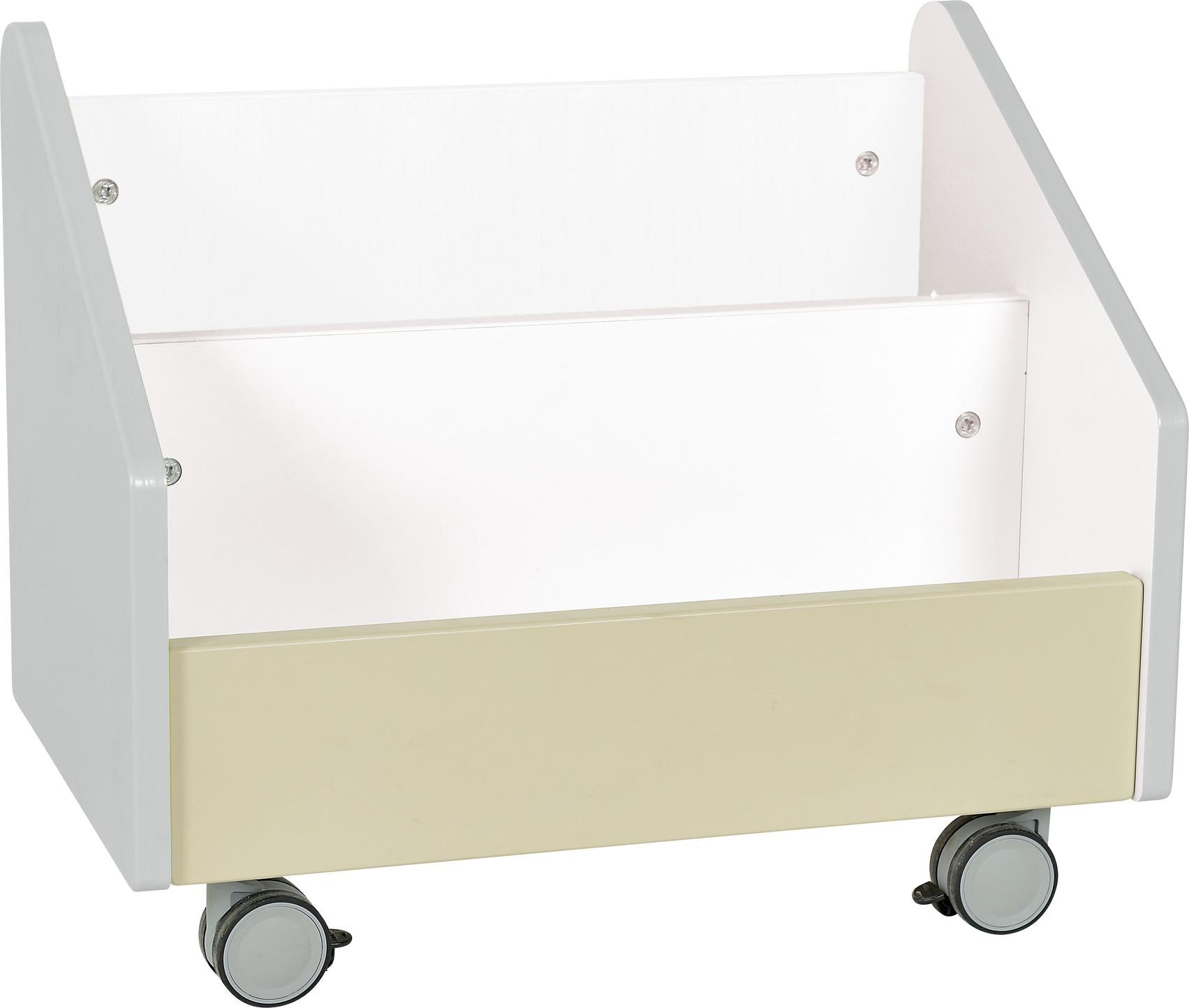 Rollbehälter für Bücher, Quadro XL, mobil und geräumig. - Produkt wird im Kindergarten oder Schule genutzt.