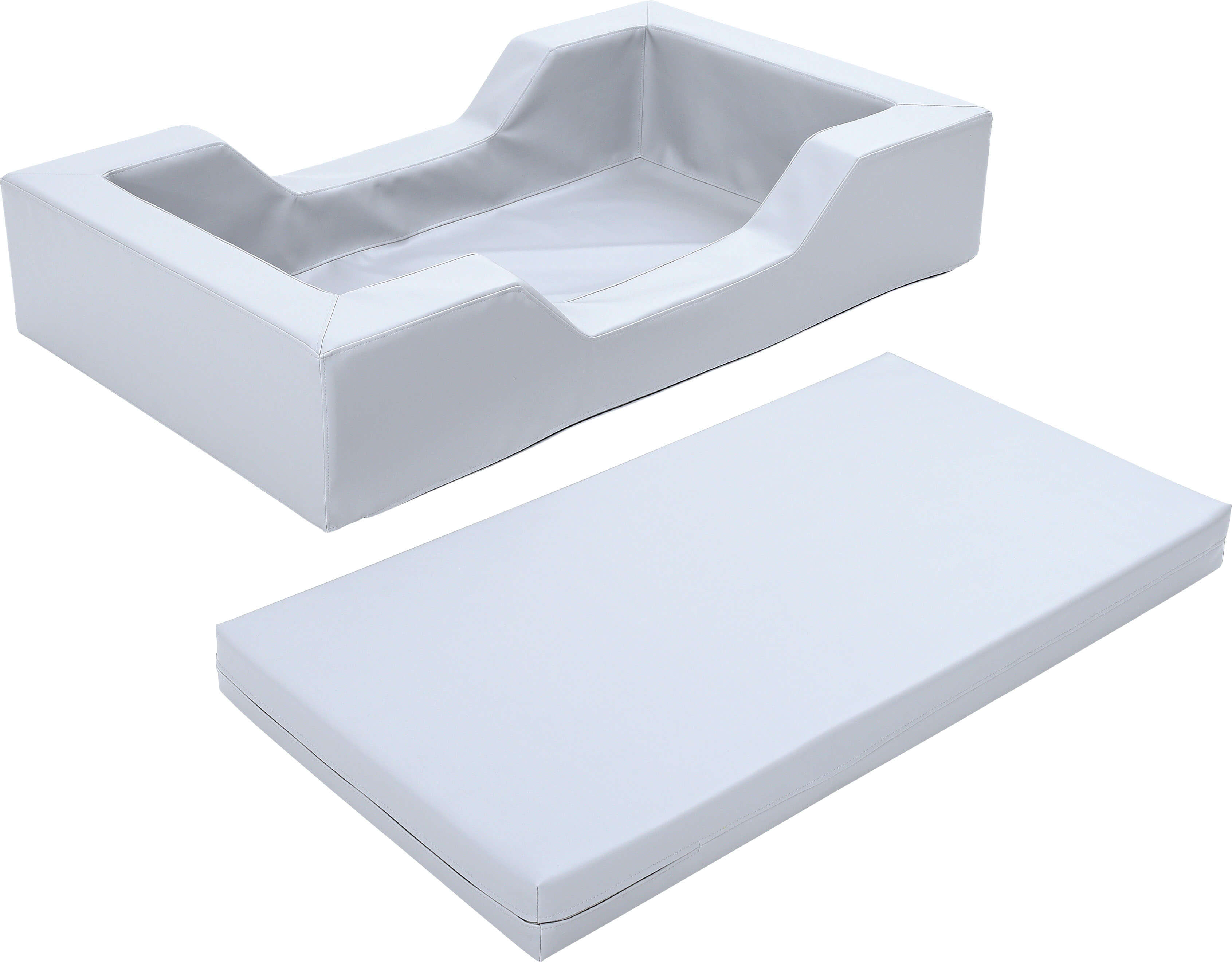 Schlafraum Krippenbett aus Schaumstoff in grau