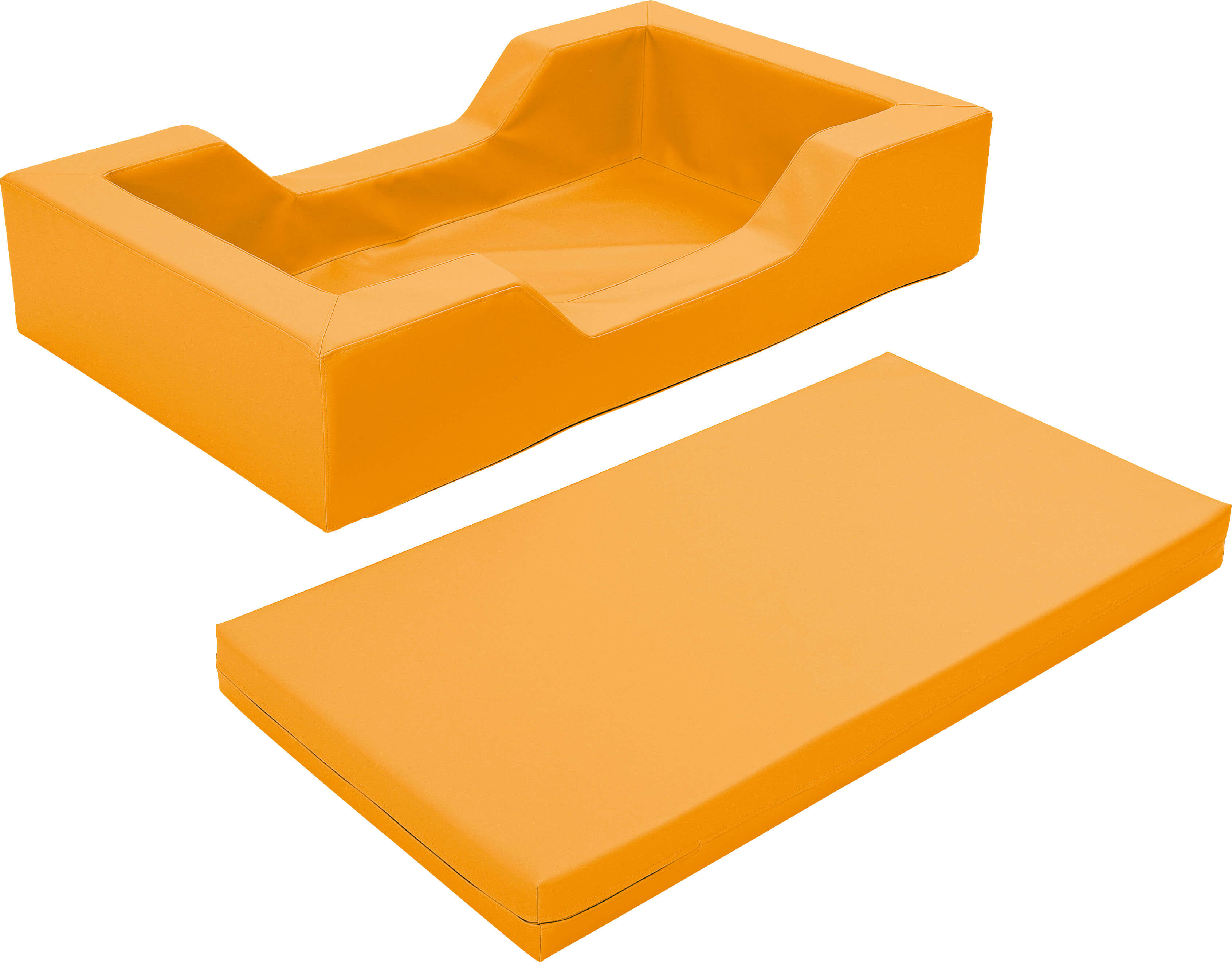 Schlafraum Krippenbett aus Schaumstoff in orange