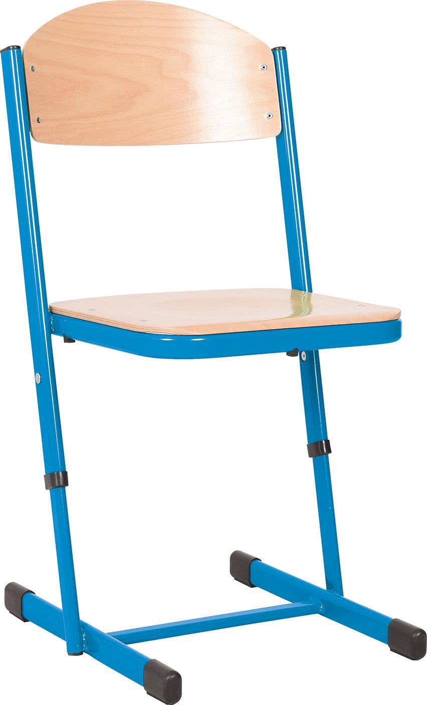 Schüler-Kufenstuhl, blau, robustes Design, ideal für Klassenzimmer.