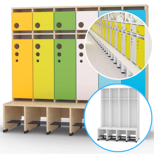 Garderobe Bubble-serie met bank, configureerbaar - verschillende kleuren