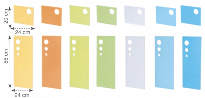 Garderobe Bubble-Serie mit ausziehbarer Bank, schwer entflammbar Konfigurierbar - versch. Farben und Größen