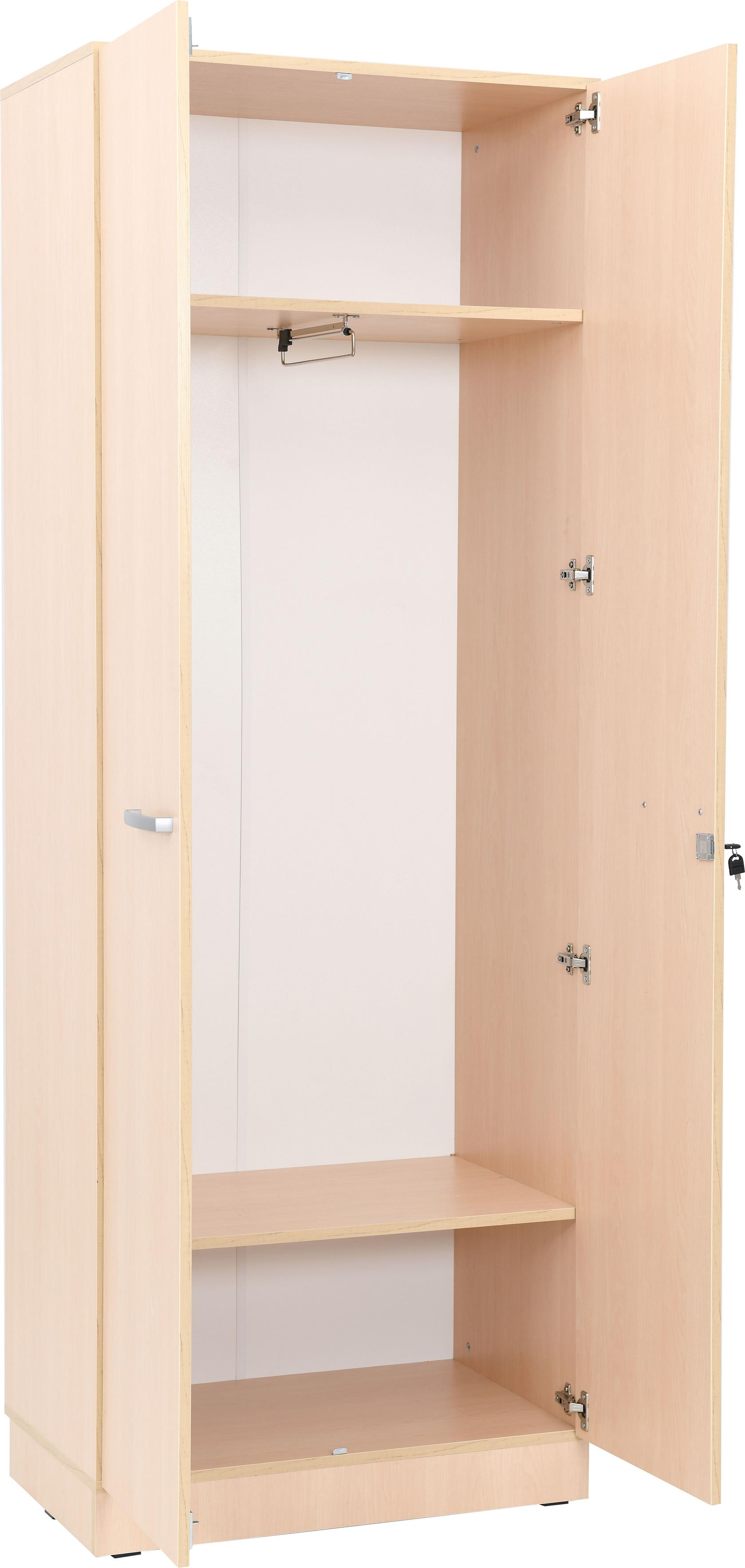 Grande Kleiderschrank, T 48, H 223, offen, Regalböden.